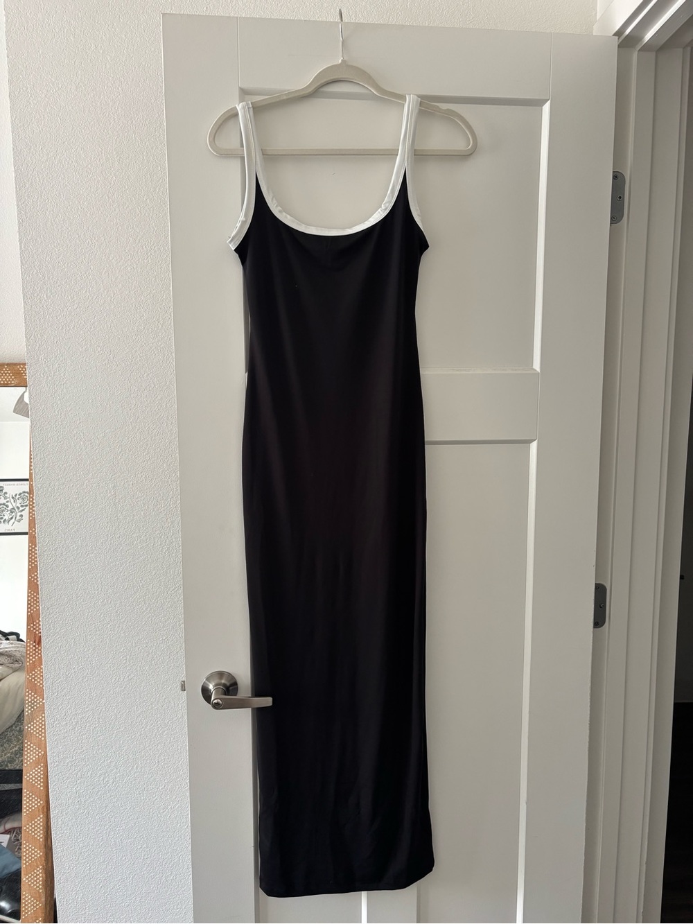 Princess Polly Black Maxi Dress with White Trim